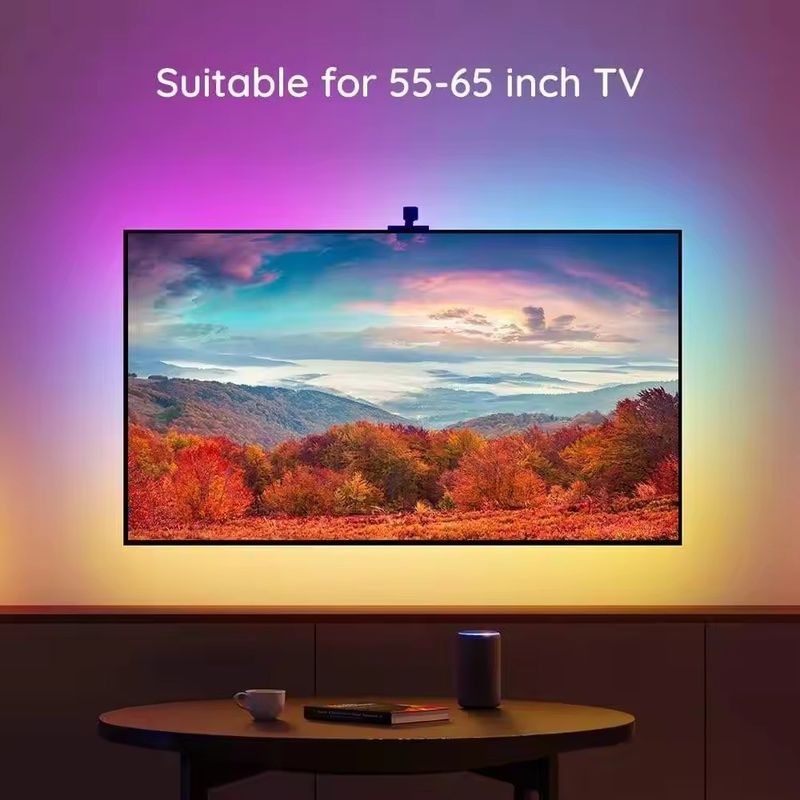 RGB Decor Bar LED Smart TV Backlight Lâmpadas com câmera IP20 3.8m 12V para TV