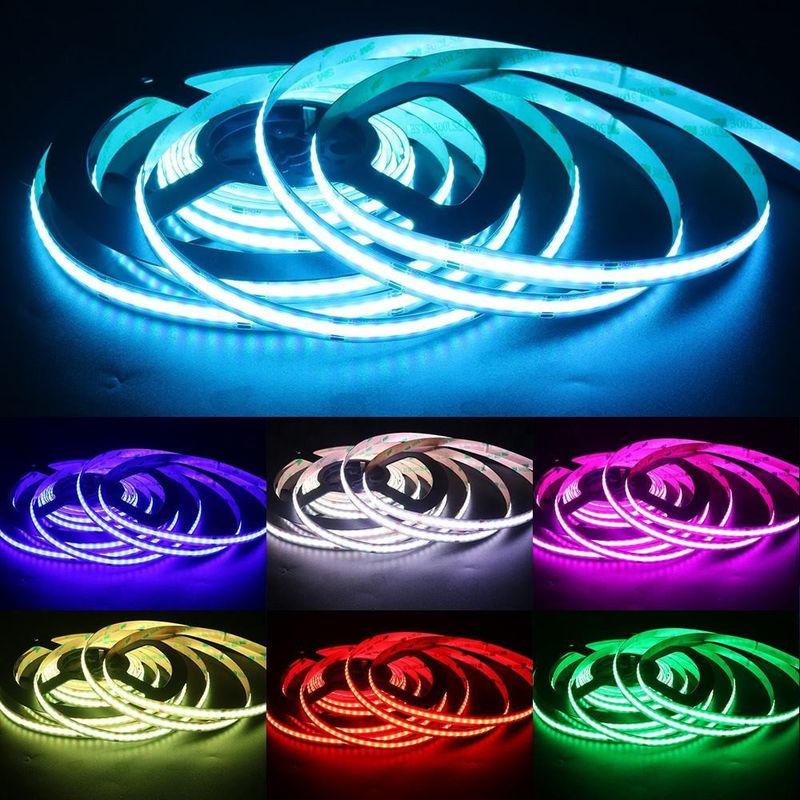 756 led RGB 10 mm Larga COB LED Strip Light Apoio direto Dimmer e amplo intervalo de tensão