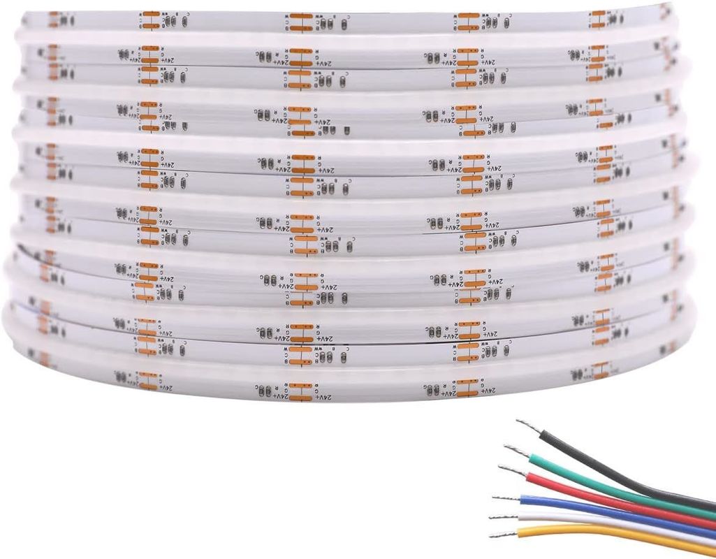 50000 horas de vida útil RGBCCT COB LED Strip Light para iluminação de sala de estar e quarto