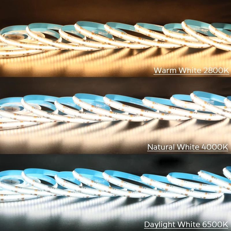 50000 horas de vida útil RGBCCT COB LED Strip Light para iluminação de sala de estar e quarto