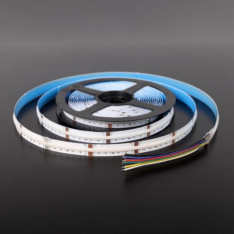50000 horas de vida útil RGBCCT COB LED Strip Light para iluminação de sala de estar e quarto
