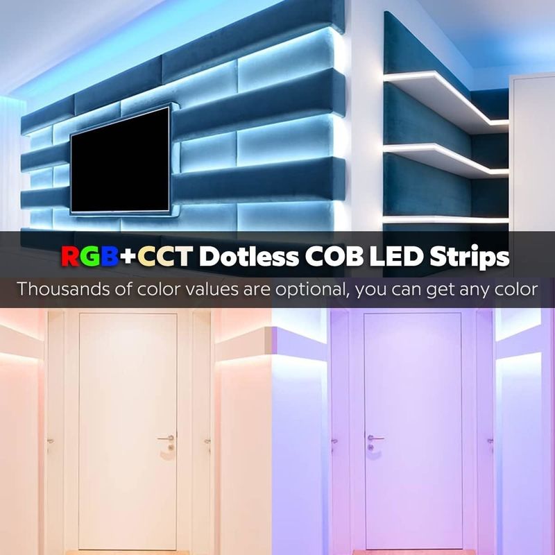 COB LED Linear Strip Light 21W/M 840leds/M DC24V Bom RGBWW RGBW RGBCCT 3000K 6000K