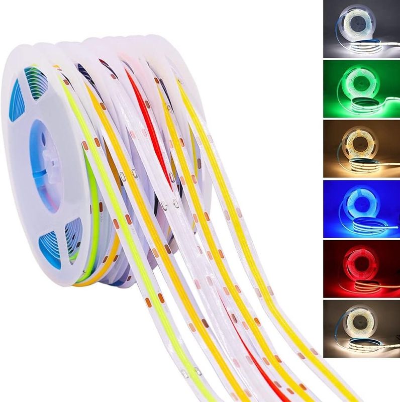 320LEDs/m 90Ra 5mm Largura 12V 24V Flexível COB LED Strip Light 2700K 3000K 4000K 6000K