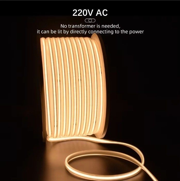 Outdoor Flexível COB LED Strip Light Branco Quente Branco 288LEDs 280LEDs 320LEDs Alta Voltagem