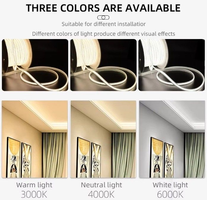Alta Voltagem 80 CRI 288leds COB LED Strip Light para aplicações interiores e exteriores 110V 220V