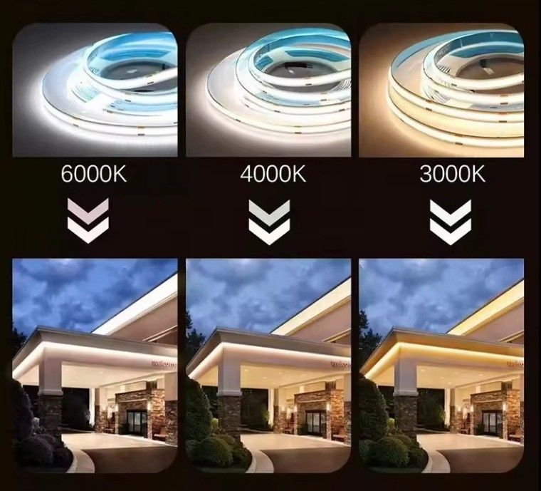 Lâmpada de banda LED de alta tensão COB à prova d'água exterior com classificação IP65 e CRI Ra de 80