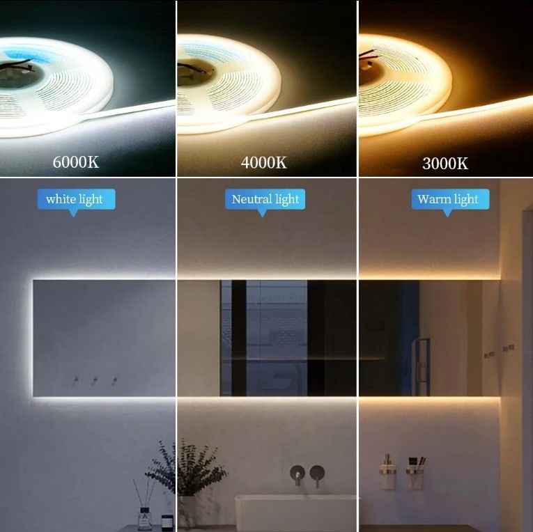 Luz de banda LED COB de longa duração com escurecedor 3 mm Ultra Slim 400Leds / m Cinta COB branca 50000 horas Ideal