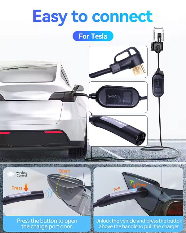 Indicador LCD Luminoso Carregador Rápido EV para Veículos Energéticos de Nível 2 TSL no Tipo de Caixa